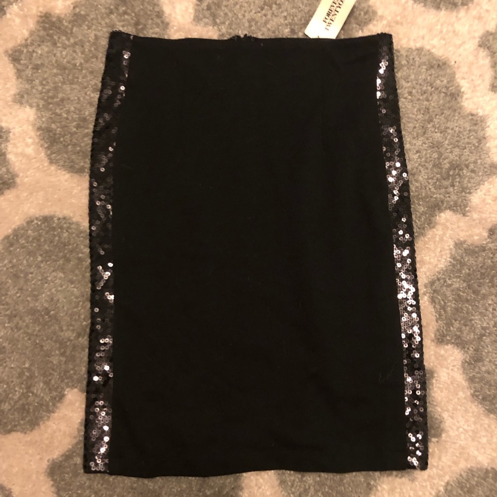 Black Sequined Pencil Skirt